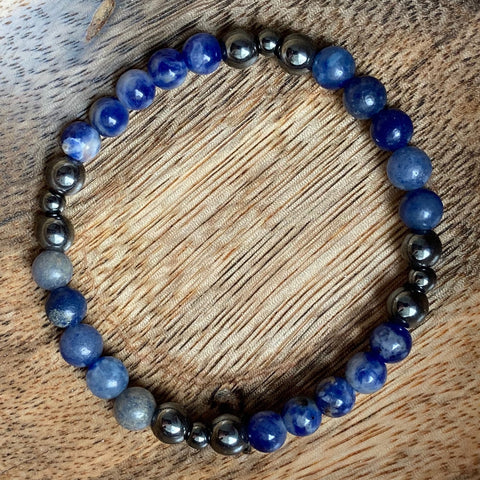 hematite | blue aventurine | sodalite