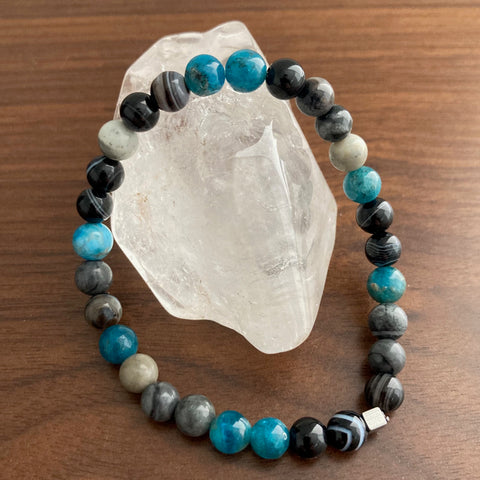 black sardonyx | picasso jasper | apatite