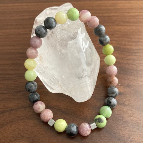 chrysoprase | larvikite | lepidolite