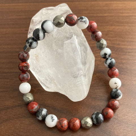 black zebra jasper | poppy jasper | pyrite