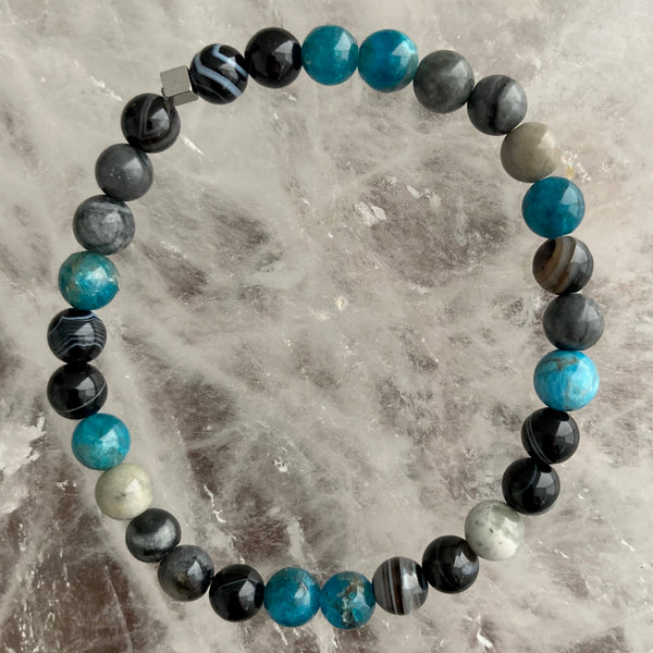 black sardonyx | picasso jasper | apatite