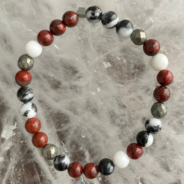 black zebra jasper | poppy jasper | pyrite