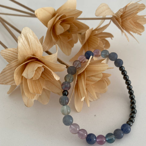 hematite | fluorite | blue aventurine