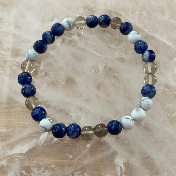 howlite | sodalite | smoky quartz